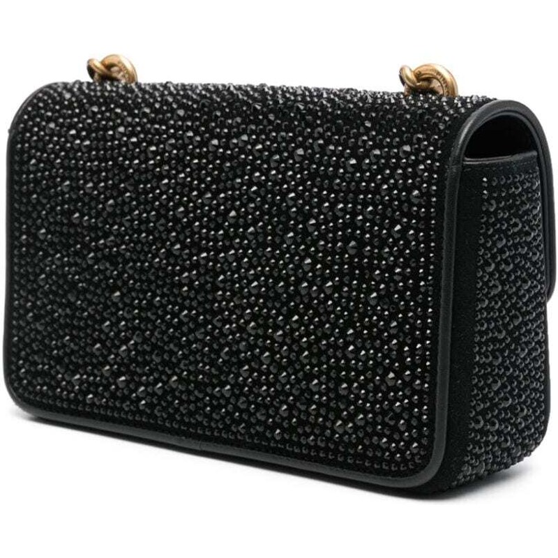 PINKO crystal-embellished Love shoulder bag - Black