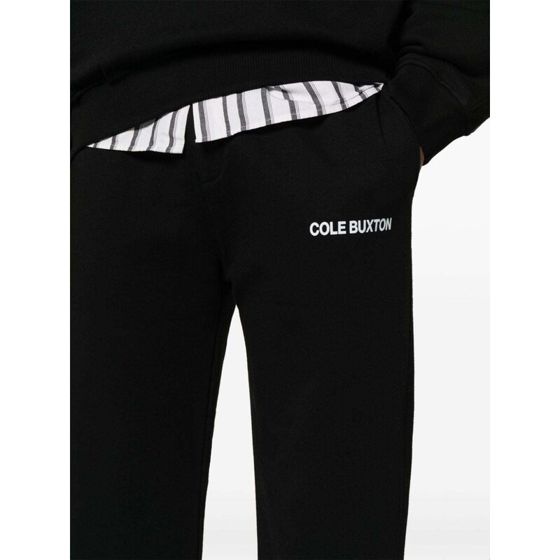 COLE BUXTON logo-print cotton track pants - Black