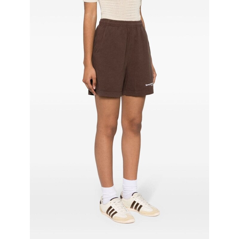 Sporty & Rich logo-print track shorts - Brown