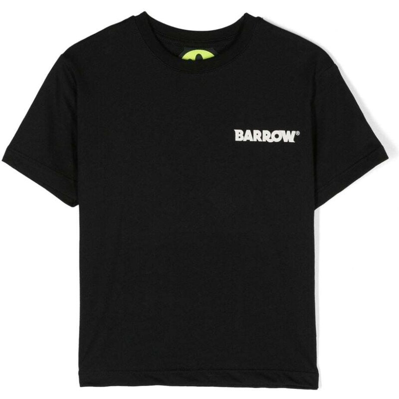 Barrow kids logo-print cotton T-shirt - Black