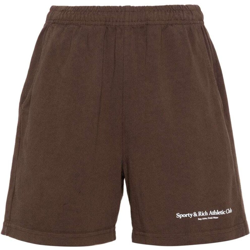 Sporty & Rich logo-print track shorts - Brown