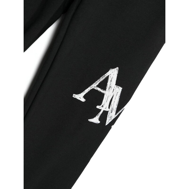 AMIRI KIDS logo-flocked cotton track pants - Black