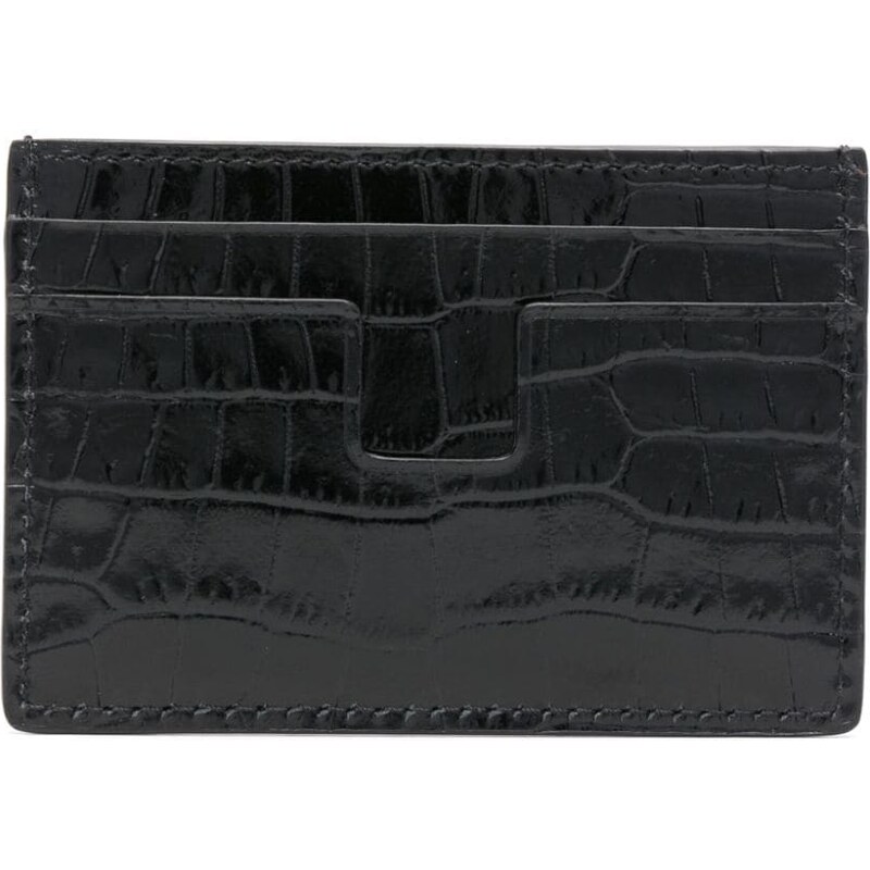 TOM FORD crocodile-embossed leather cardholder - Black