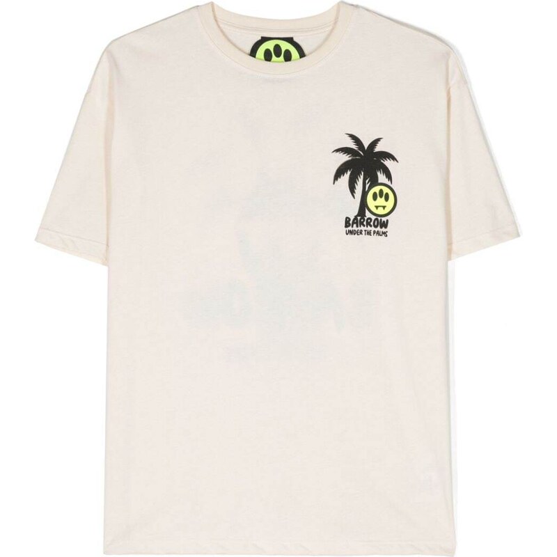 Barrow kids palm tree-print shirt - Black