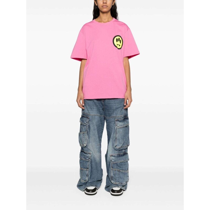 BARROW logo-print cotton T-shirt - Pink