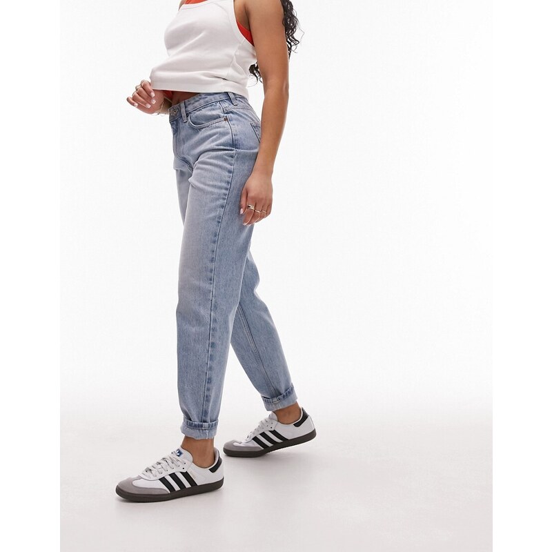 Topshop Hourglass Mom jeans in bleach - LBLUE