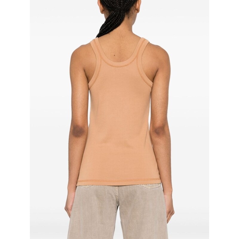 LEMAIRE ribbed cotton top - Brown