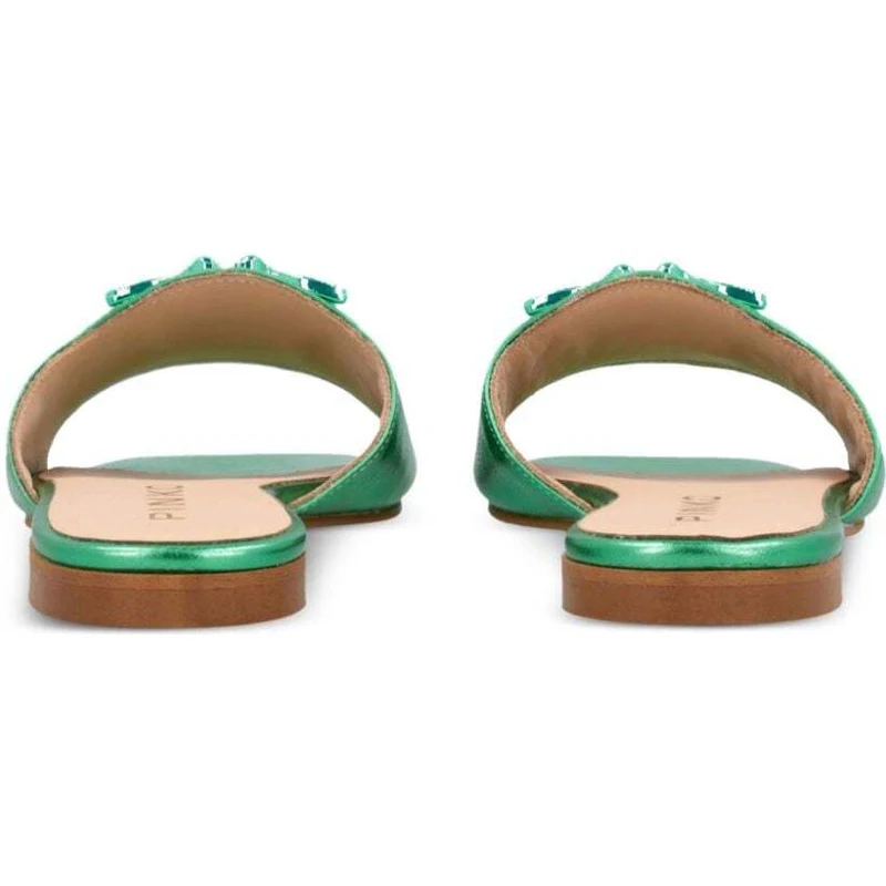 PINKO Marli 02 laminated-leather sandals - Green - GLAMI.eco