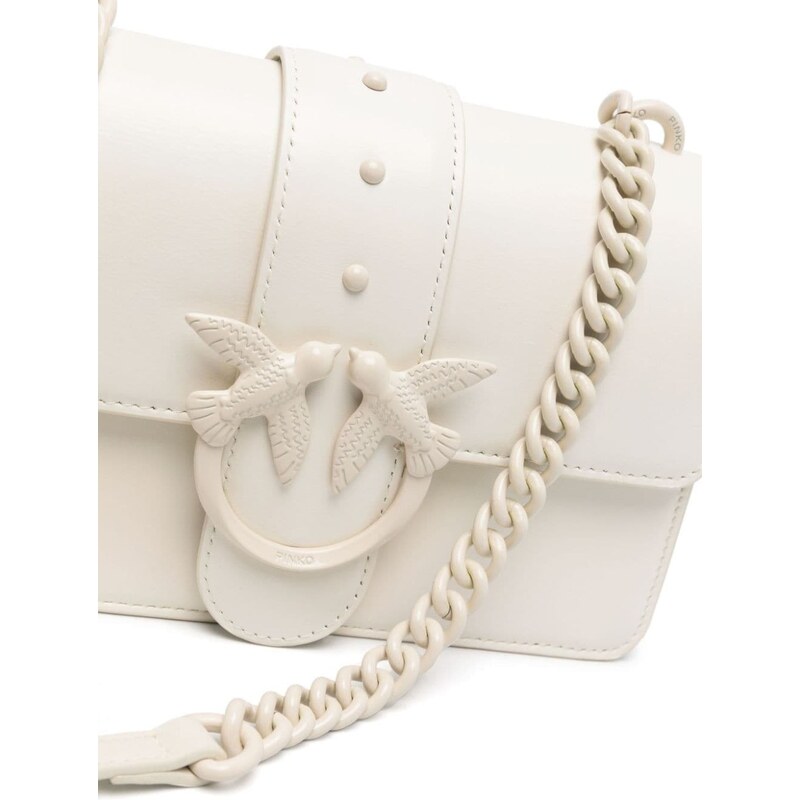 PINKO small Love One Simply leather bag - White