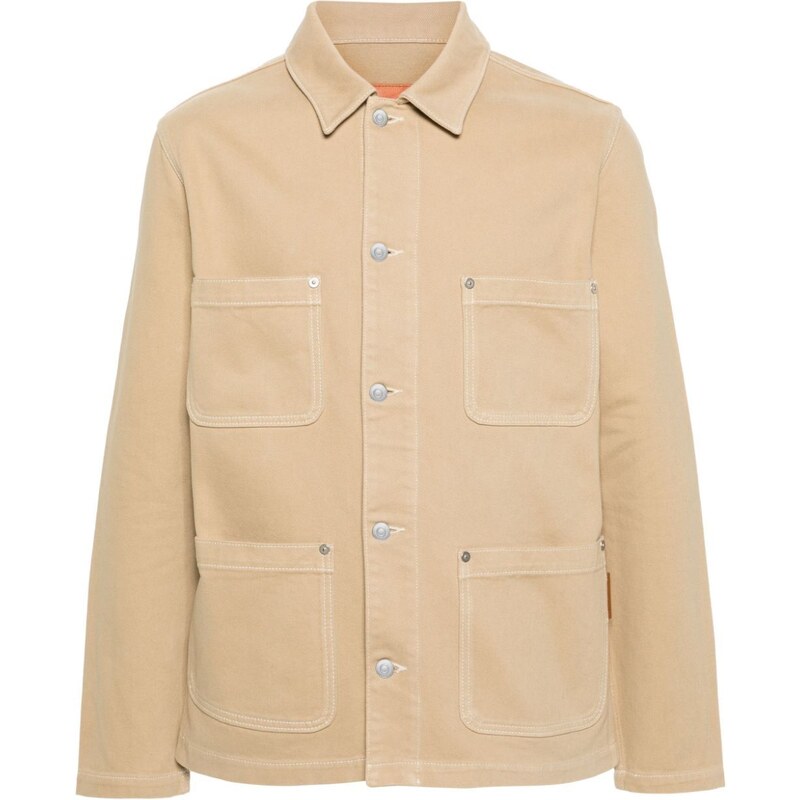 SANDRO twill cotton shirt jacket - Neutrals