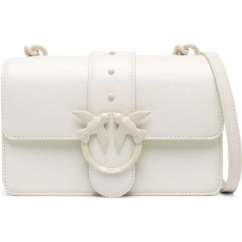 PINKO small Love One Simply leather bag - White