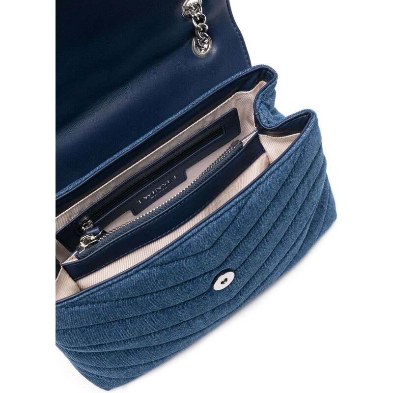 TWINSET Oval-T denim shoulder bag - Blue