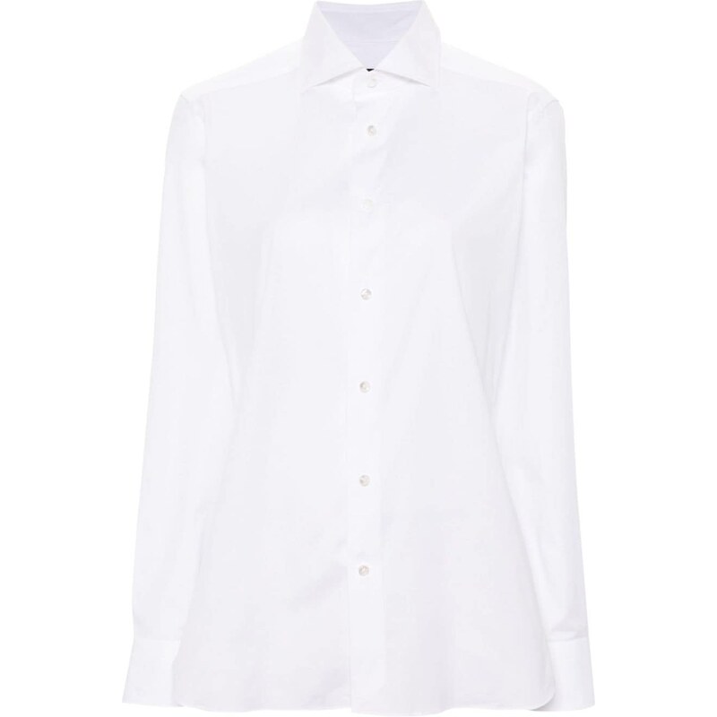 Zegna spread-collar poplin shirt - White