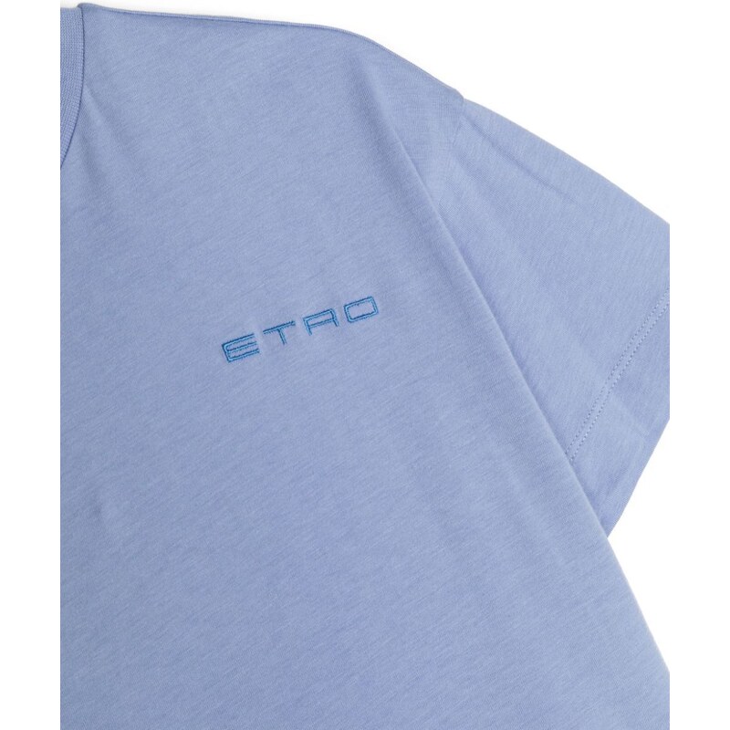 ETRO KIDS embroidered-logo cotton T-shirt - Blue