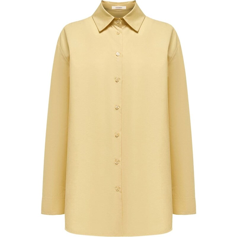 12 STOREEZ button-up cotton-blend shirt - Yellow