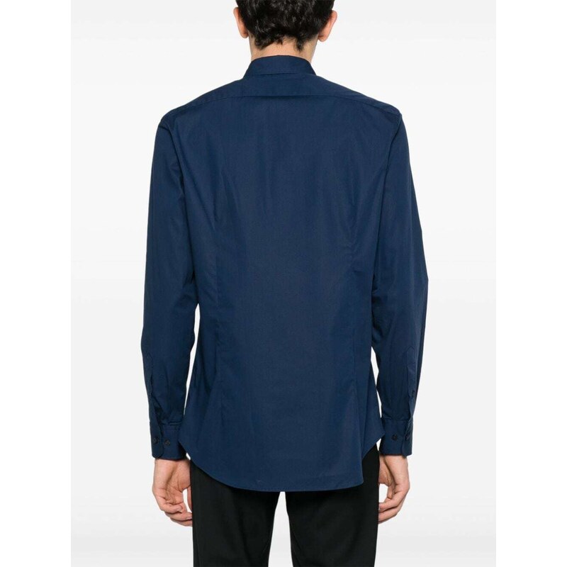 ETRO Pegaso-motif long-sleeve shirt - Blue