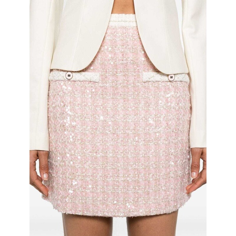 SANDRO sequined tweed miniskirt - Pink