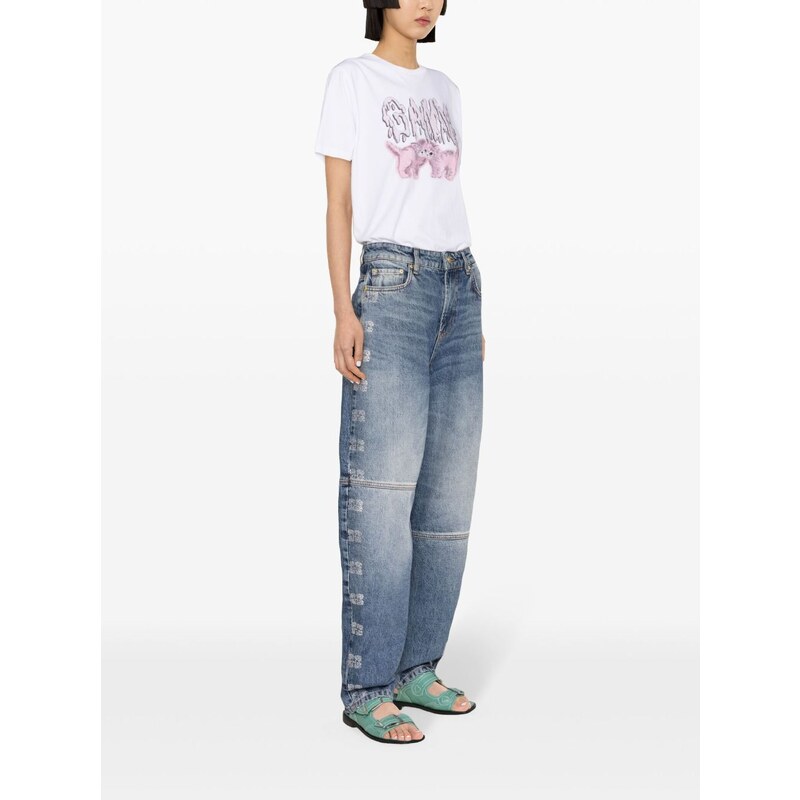 GANNI Stary high-rise tapered-leg jeans - Blue