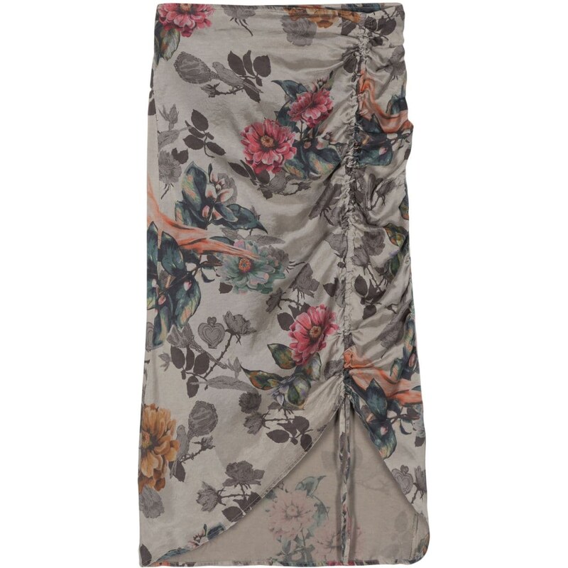 Bimba y Lola floral-print midi skirt - Grey