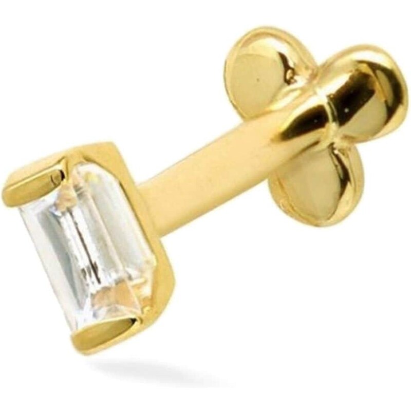Lark & Berry 14kt yellow gold Omnis sapphire earring