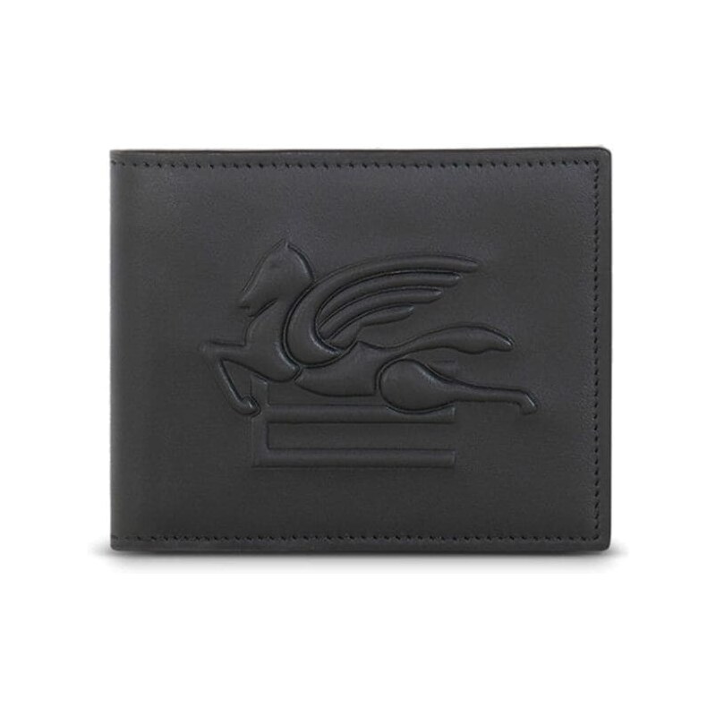 ETRO Pegaso-motif leather wallet - Black