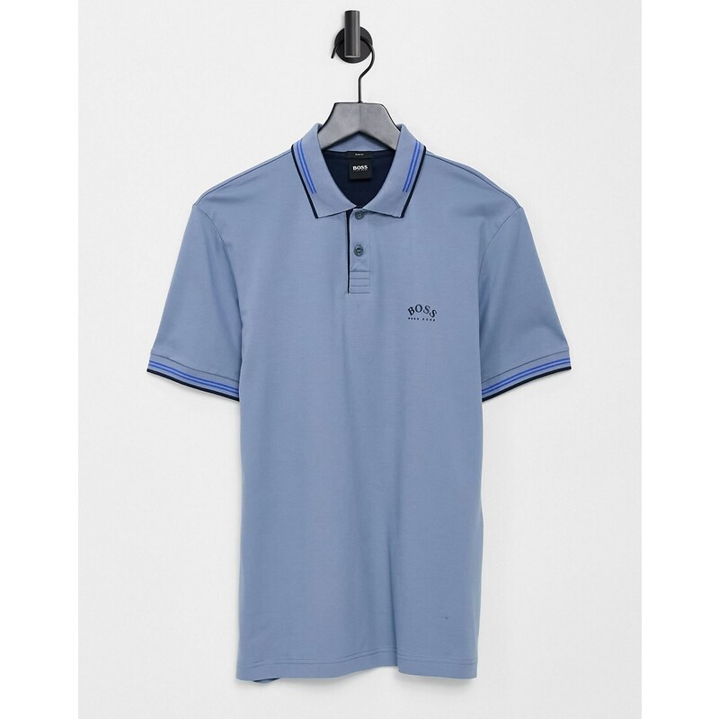 BOSS Green BOSS Athleisure Paul Curved polo in blue