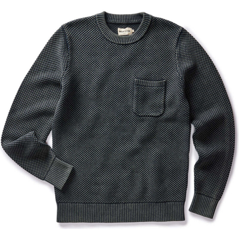 Taylor Stitch The Crawford Crew Sweater in Washed Asphalt