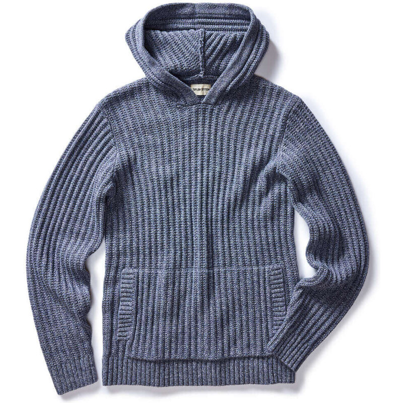 Taylor Stitch The Bryan Pullover Sweater in Blue Melange