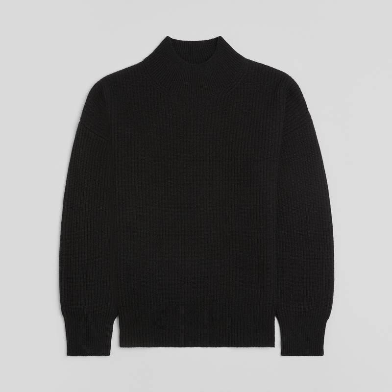 ASKET The Mock Neck Sweater Black