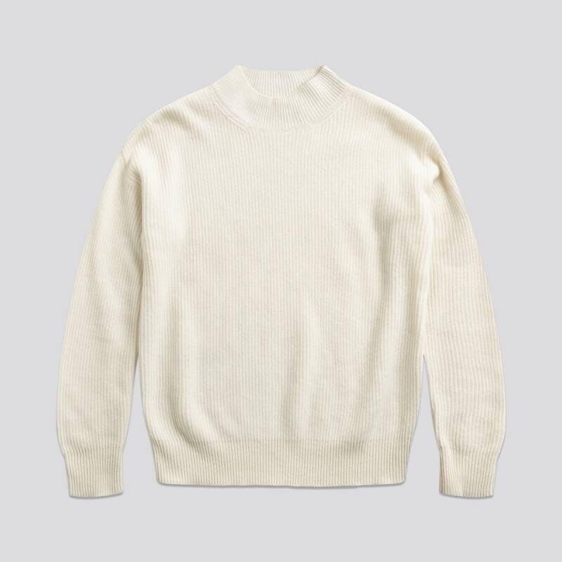 ASKET The Mock Neck Sweater Creme