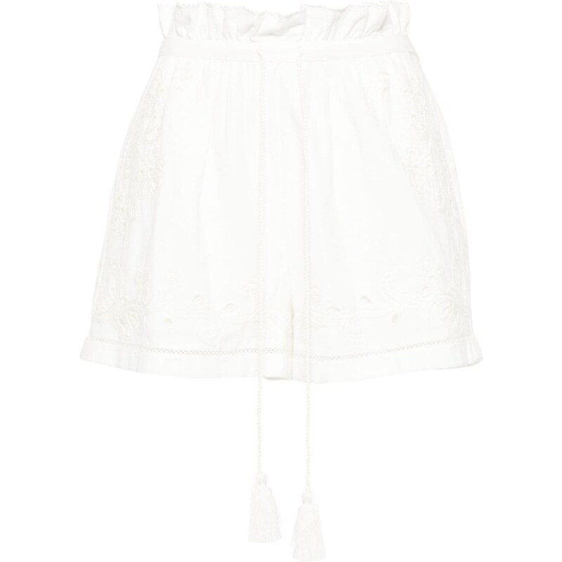 TWINSET broderie-anglaise paperbag shorts - White