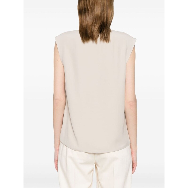 STYLAND sleeveless crepe blouse - Neutrals