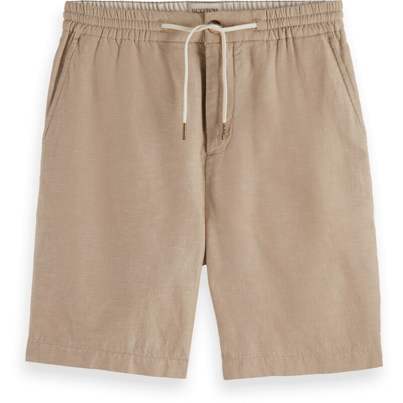 Scotch & Soda Men's Fave Cotton-Linen Twill Bermuda Shorts | Beige