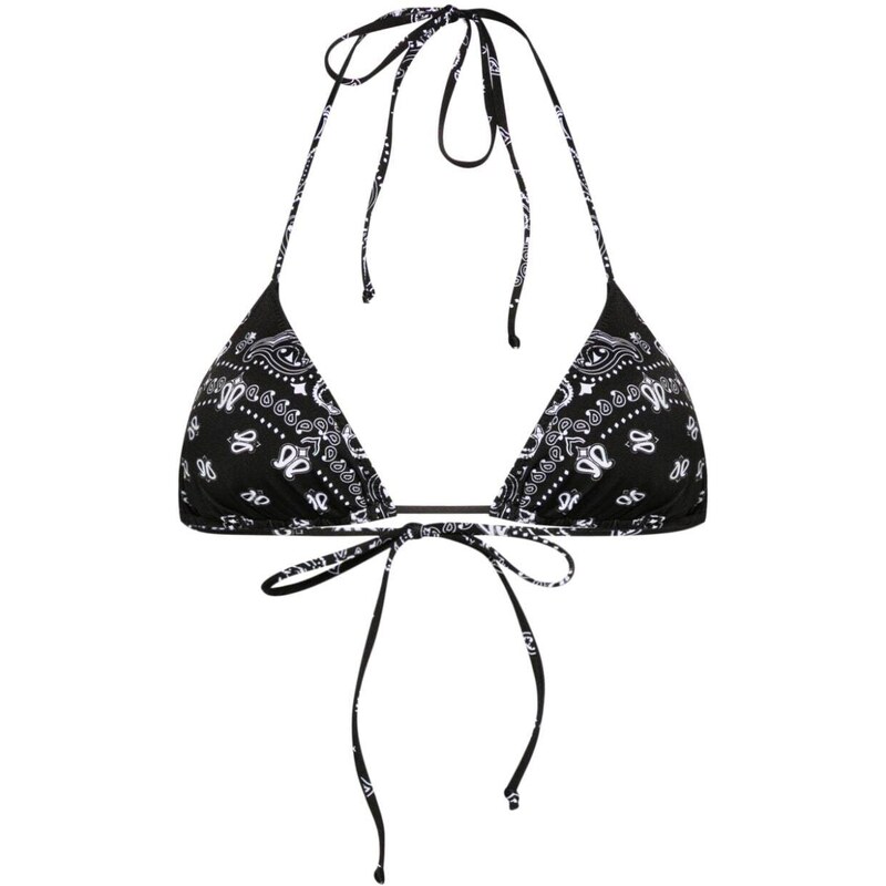 MC2 Saint Barth Leah bandana-print bikini top - Black