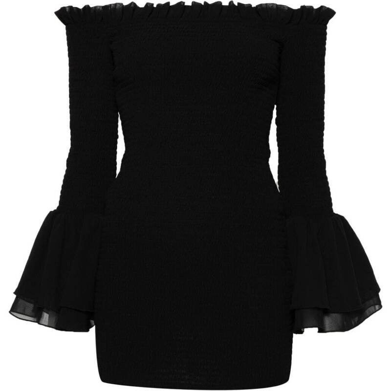 ROTATE BIRGER CHRISTENSEN Bellina shirred mini dress - Black