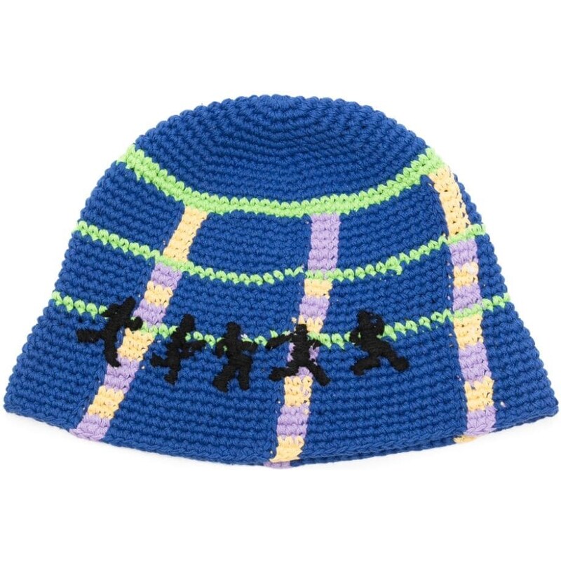 KidSuper Running Man crochet sun hat - Blue