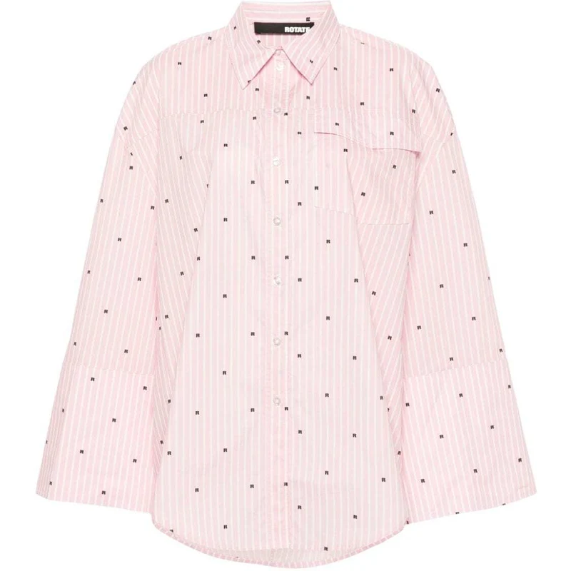 ROTATE BIRGER CHRISTENSEN logo-print striped shirt - Pink
