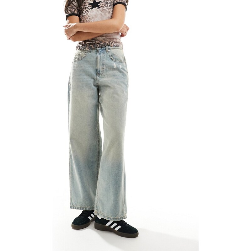 Don't Think Twice DTT baggy fit boyfriend jeans in light blue wash