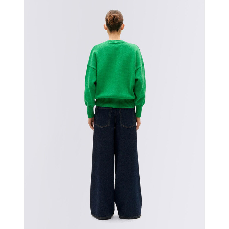 Thinking MU Green Petra Knitted Sweater GREEN