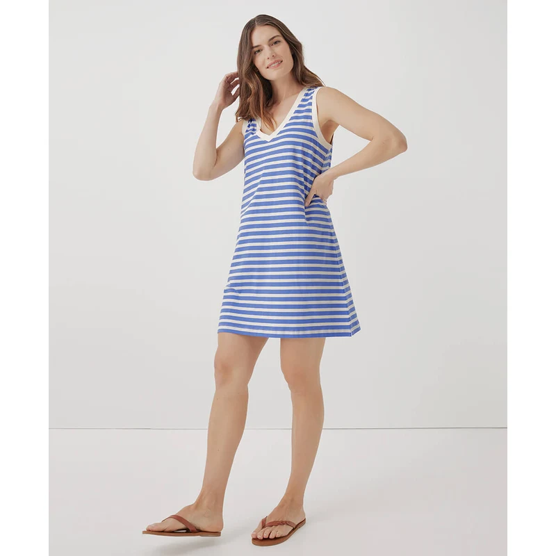 PACT Apparel Women's Bold Stripe Softspun A-Line Tank Dress - GLAMI.eco PACT Apparel Women's Bold Stripe Softspun A-Line Tank Dress - GLAMI.eco