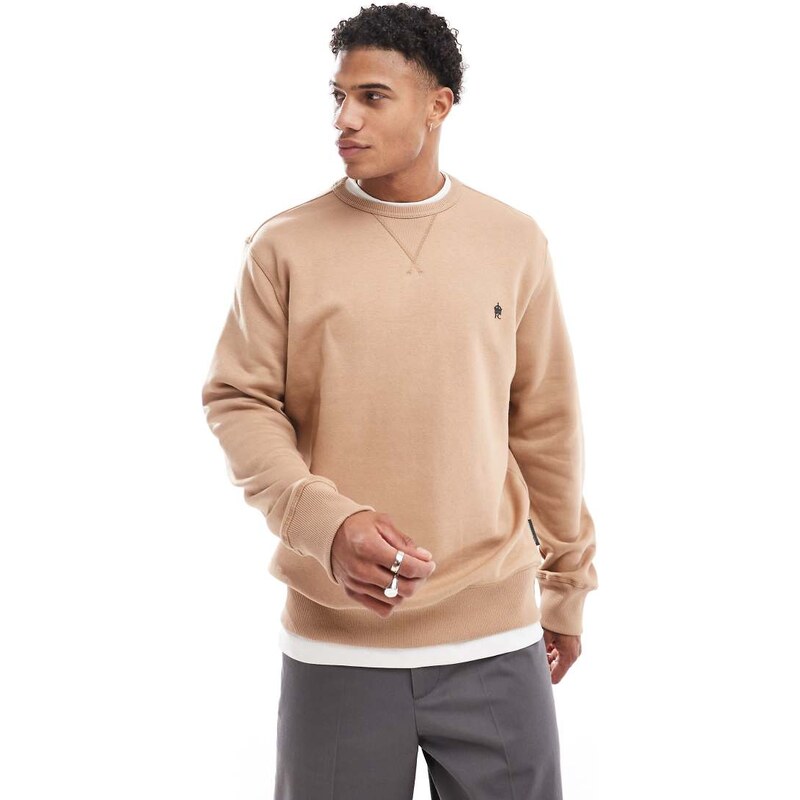 French Connection Mens French Connection classic sweatshirt in camel Neutral GLAMI.eco