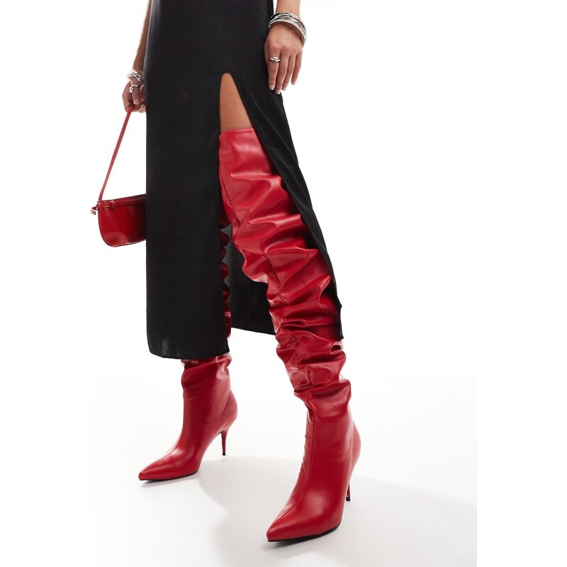 Over the knee ruched boots best sale