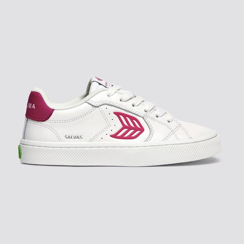 Cariuma SALVAS Bele Usnjene Superge z Roza Logotipom 411301W82 M