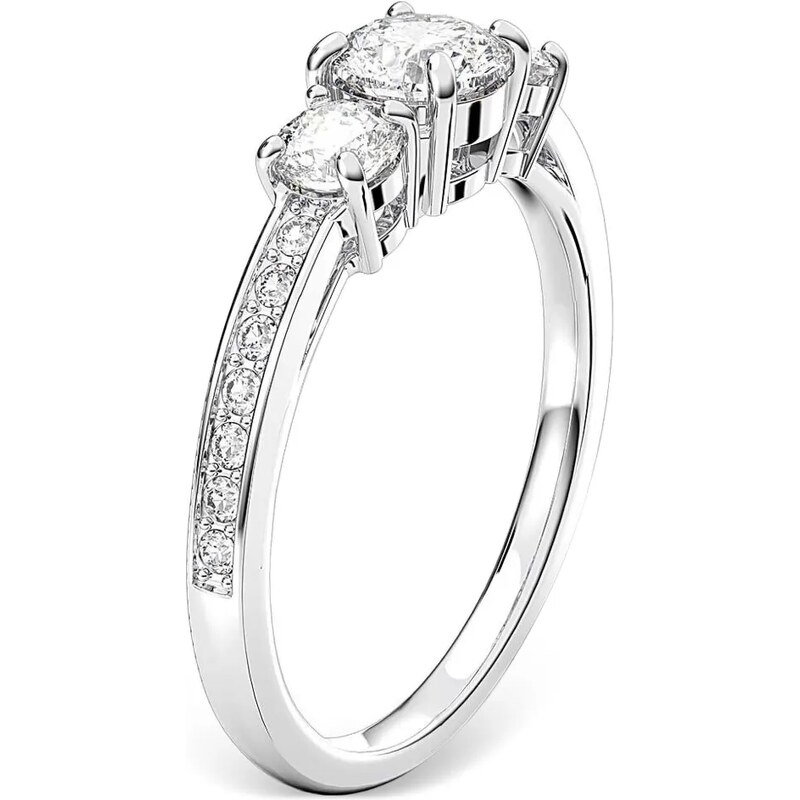 Swarovski three-stone pave-set ring - Grey
