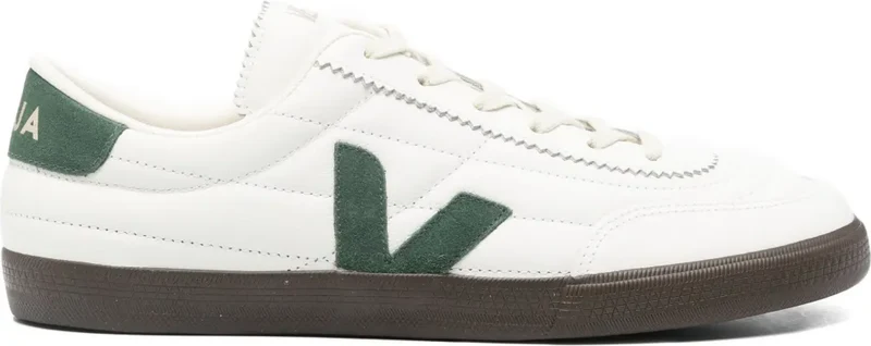 VEJA V-detail leather sneakers - White
