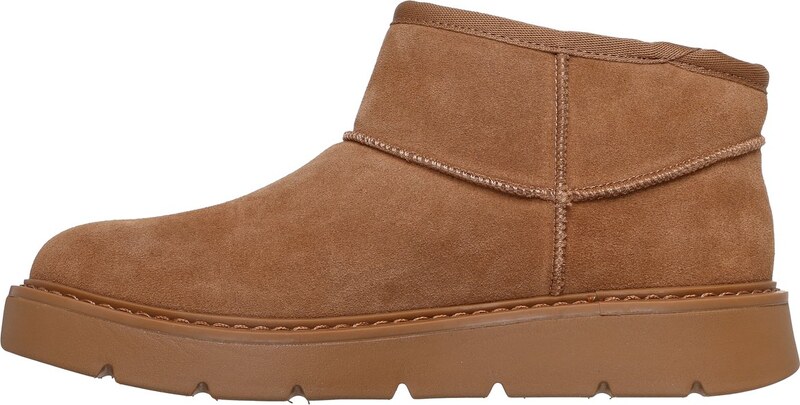 Skechers Women's Slip-ins: Keepsakes Cosy - Cosy Mini Boots in Chestnut, Size 2 | Leather/Metal/Textile