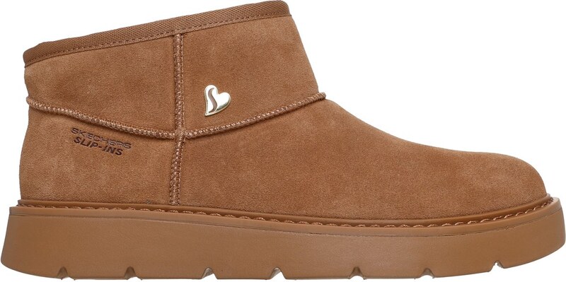Skechers Women's Slip-ins: Keepsakes Cosy - Cosy Mini Boots in Chestnut, Size 2 | Leather/Metal/Textile