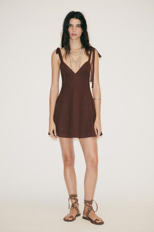 zara short embroidered dress Buy Rust Embroidered Khaddar 2-piece ready to wear Dress main image 0