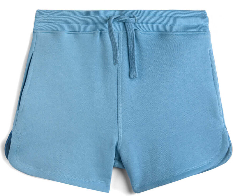 Mightly Kids Shorts: Organic Cotton Drawstring Track Shorts - Chambray