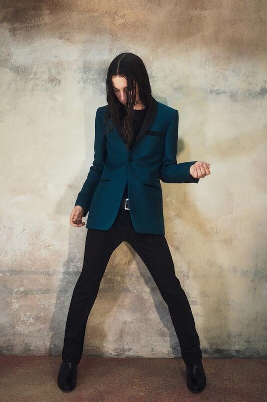 CONTRAST DINNER JACKET BOBBY GILLESPIE X ZARA Green / Blue 36 - GLAMI.eco